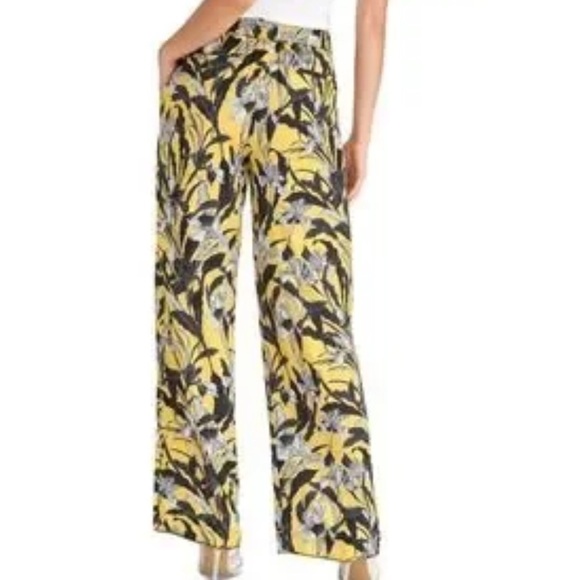 RACHEL Rachel Roy Floral Wide-Leg Pants High Rise Elastic Waist Size 12 - Picture 1 of 9